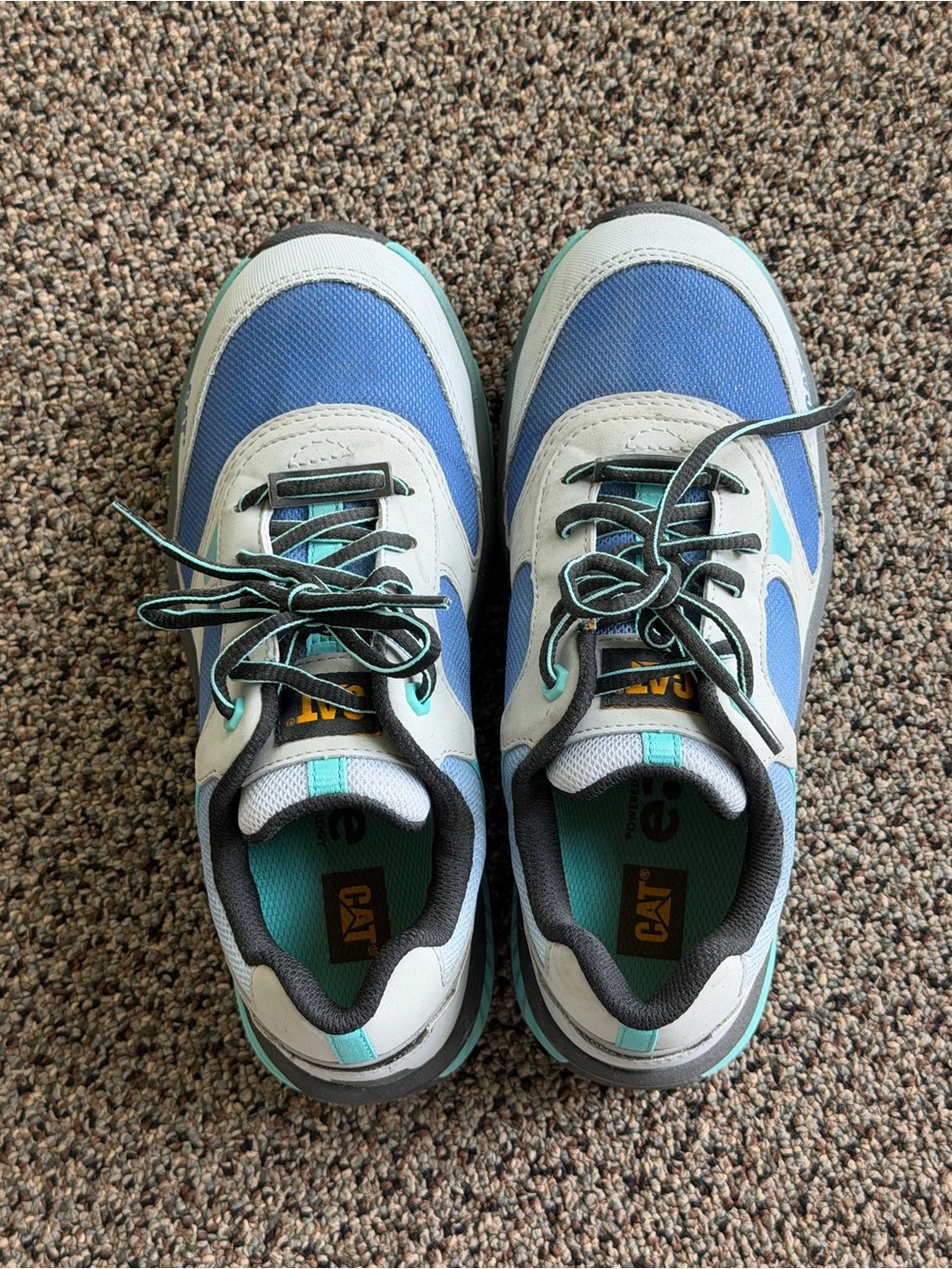 Caterpillar Quake Composite Toe Work Safety Shoes Grey/Cobalt Blue Women Size 7